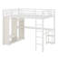 Structure de lit mezzanine avec garde-robe, bureau et tablettes de rangement