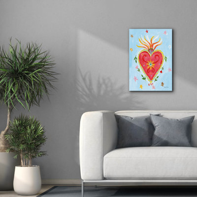 Epic Graffiti 'Fridas Heart 1'  by Farida Zaman Canvas Wall Art, 18" x 26"