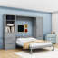 Grand lit escamotable avec placard, tiroirs et tablettes-1516262780