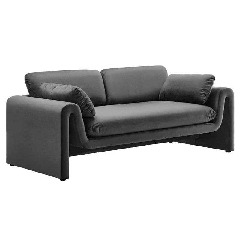 Waverly Sofa, Gray Velvet