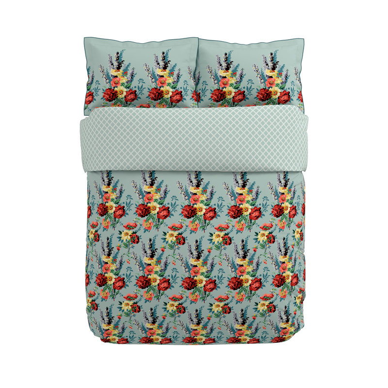 Botanical Harmony Cotton Duvet Cover Set, Single Dovet Cover + 1 Oxford Pillowcase
