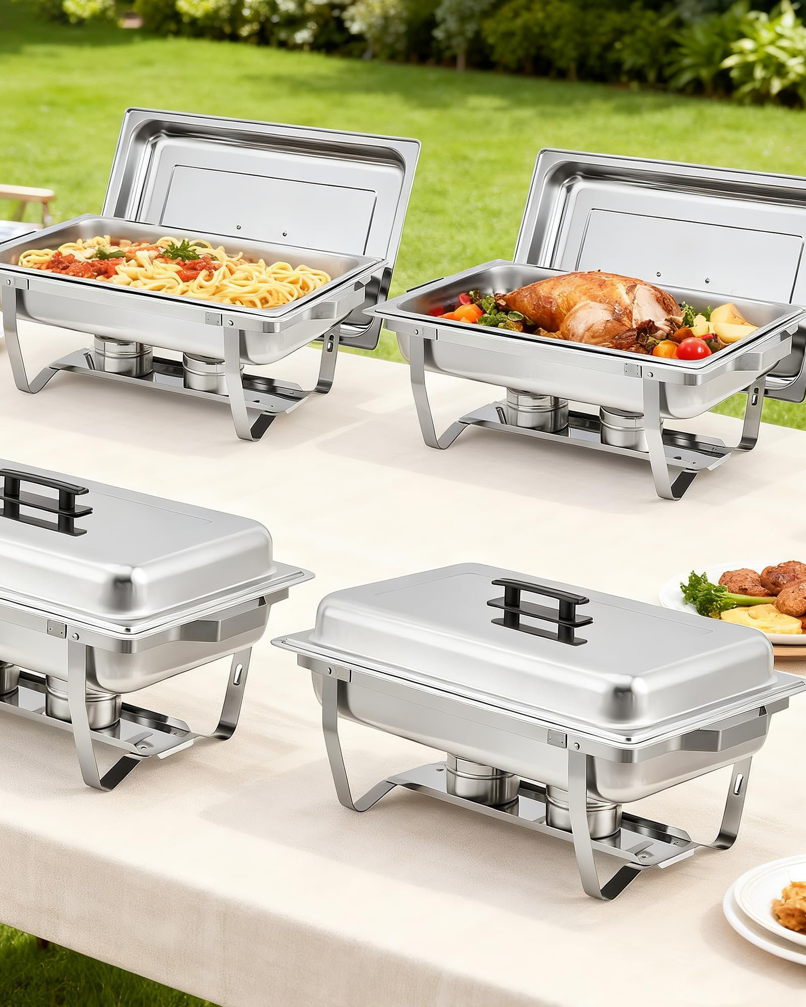 The Party Aisle™ Chafing Dishes for Buffet Set of 2, 8QT Buffet Servers ...