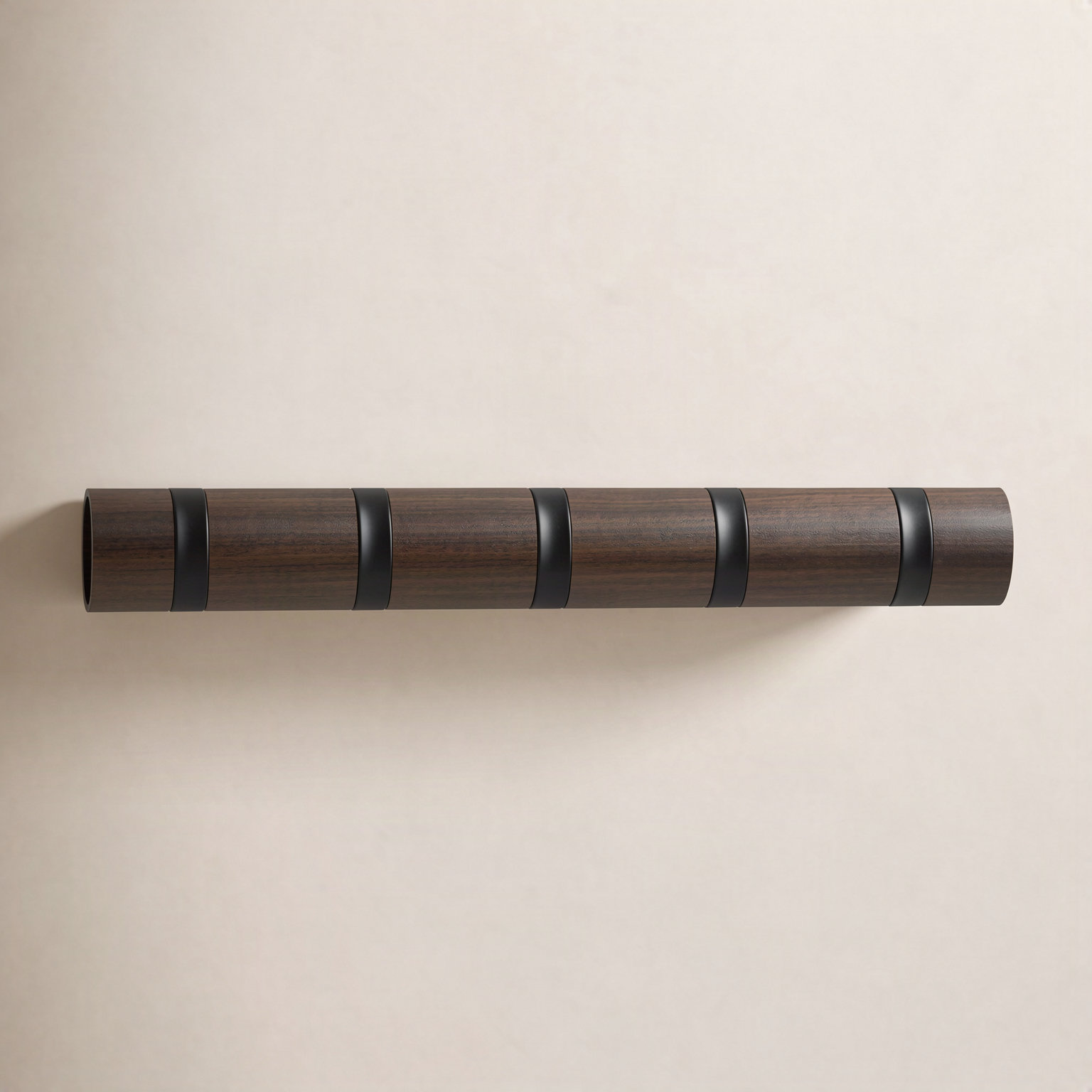 Ainikki 5-Hook Coat Rack, Walnut/Black