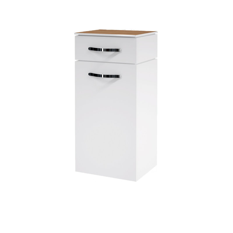 Arcisz Linen Cabinet, Left, Matt White/Dubai Ebony
