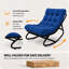 Fauteuil à bascule d'extérieur en acier thermolaqué avec coussin capitonné-1114238390