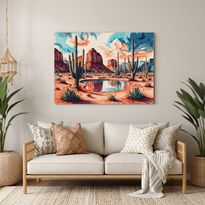 Art mural en métal rose du sud-ouest, paysages du sud-ouest 103