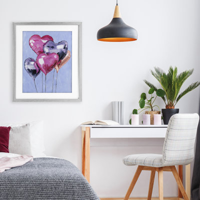«Heart Ballons Celebration», reproduction encadrée sous verre, conception de Michael Willett
