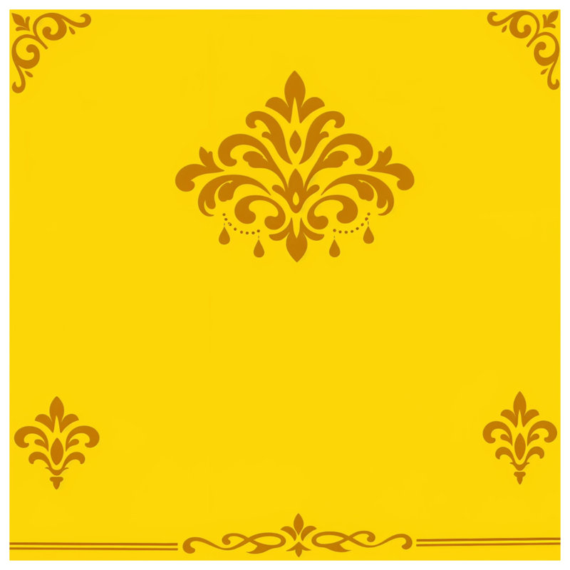 Couvre-lit matelassé jaune à motif damassé toutes tailles, Queen