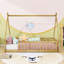 Twin Tent-Shaped Floor Bed With Guardrails-1694890501