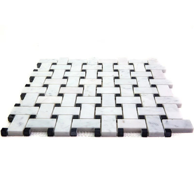 12" x 12" Natural Stone Basketweave Mosaic Wall & Floor Tile