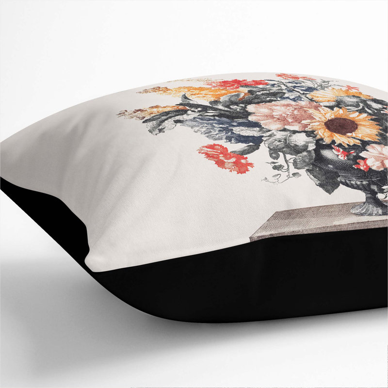 Square Cushion, Black, 55cm H x 55cm W x 20cm D