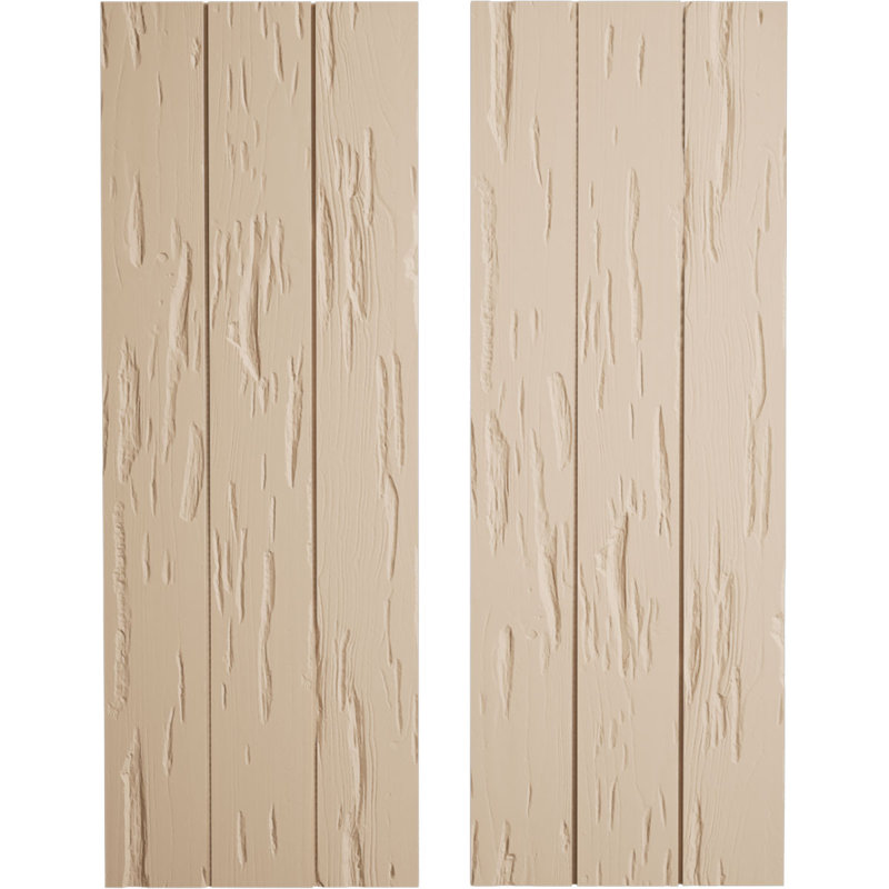 Volets rustiques en faux bois avec planche et n-lattes (par paire), H 36 po x l 16,5 po x P 1 po, 16"