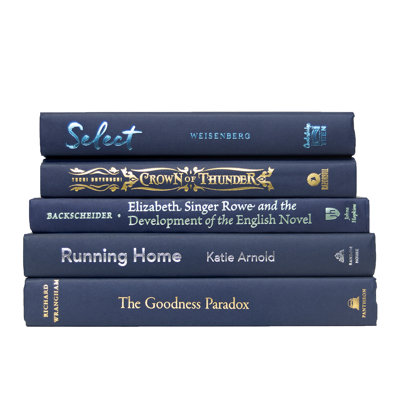 Livres décoratifs - pile de livres bleu marine - 5 livres bleus