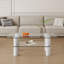 Table basse en verre trempé transparent à double couche Minimalist