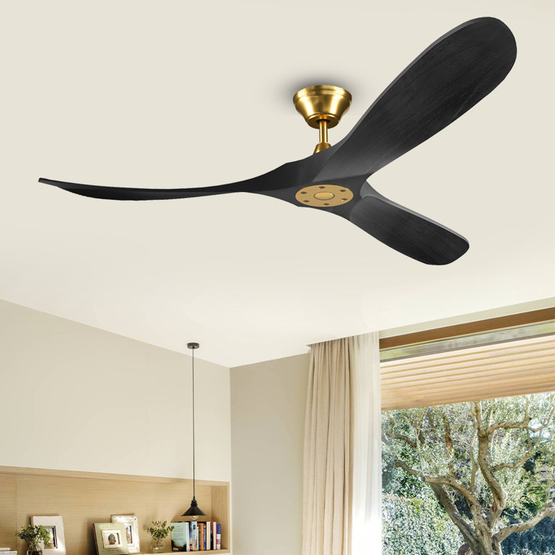 Caeden Ceiling Fan, Gold, 52", Black