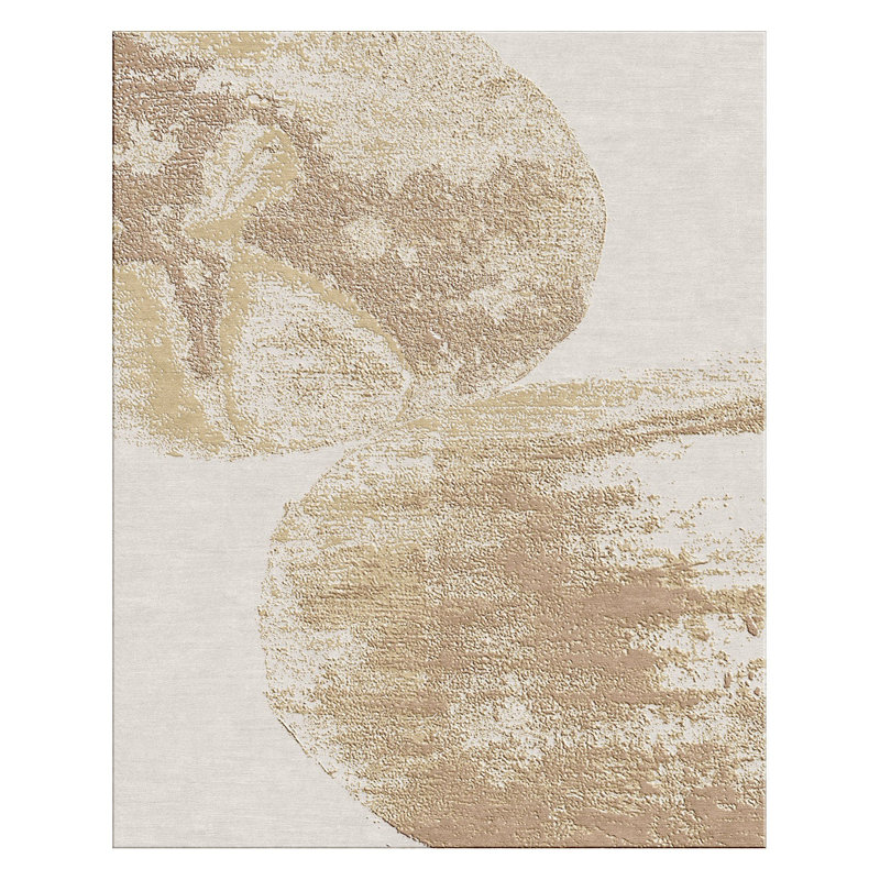 Hand Loom Knotted Wool Contemporary Beige | Brown Rectangle Indoor Area Rug, Rectangle 10' x 13'