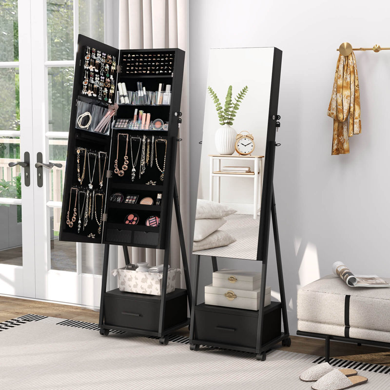 Armoire à bijoux avec miroir Ebern Designs
