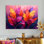 «Pink Yellow Feathered Fantasy I», art mural Featherswall