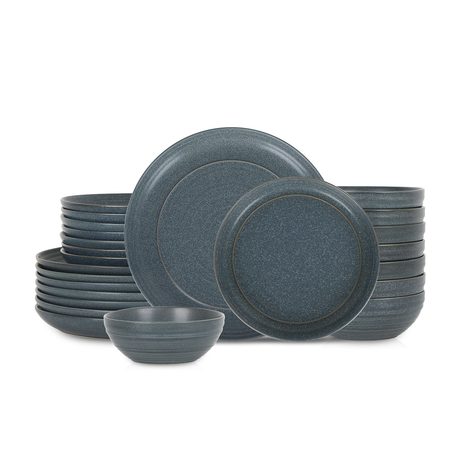 Stone Lain Elio 24-Piece Dinnerware Set Stoneware, Blue