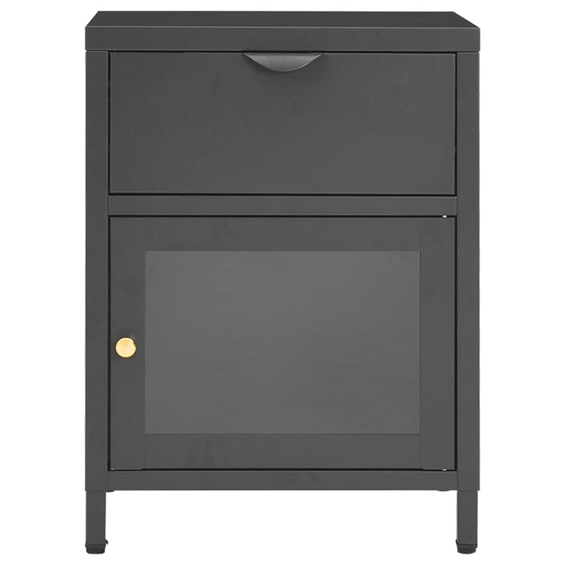 Bruneau 40cm W Bedside Table, Anthracite