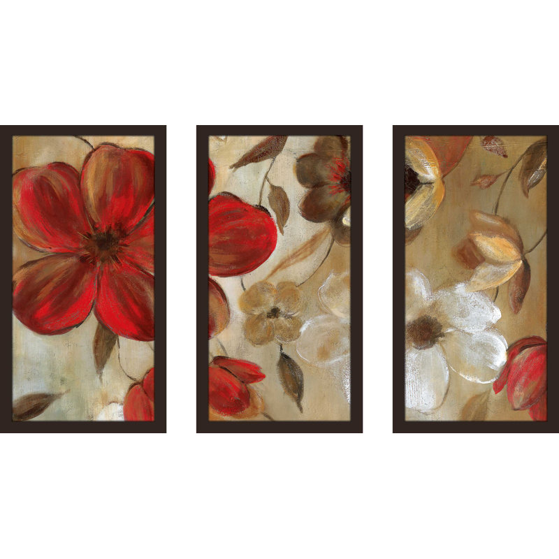 " Ready For Red I " by Carol Robinson 3 - Pieces, 52.5" W x 33.5" H x 1" D