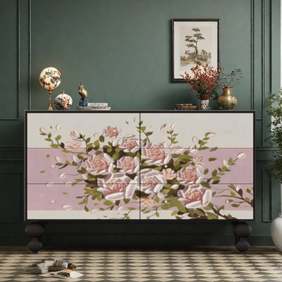 Vintage Flower Six-Drawer Accent Chest