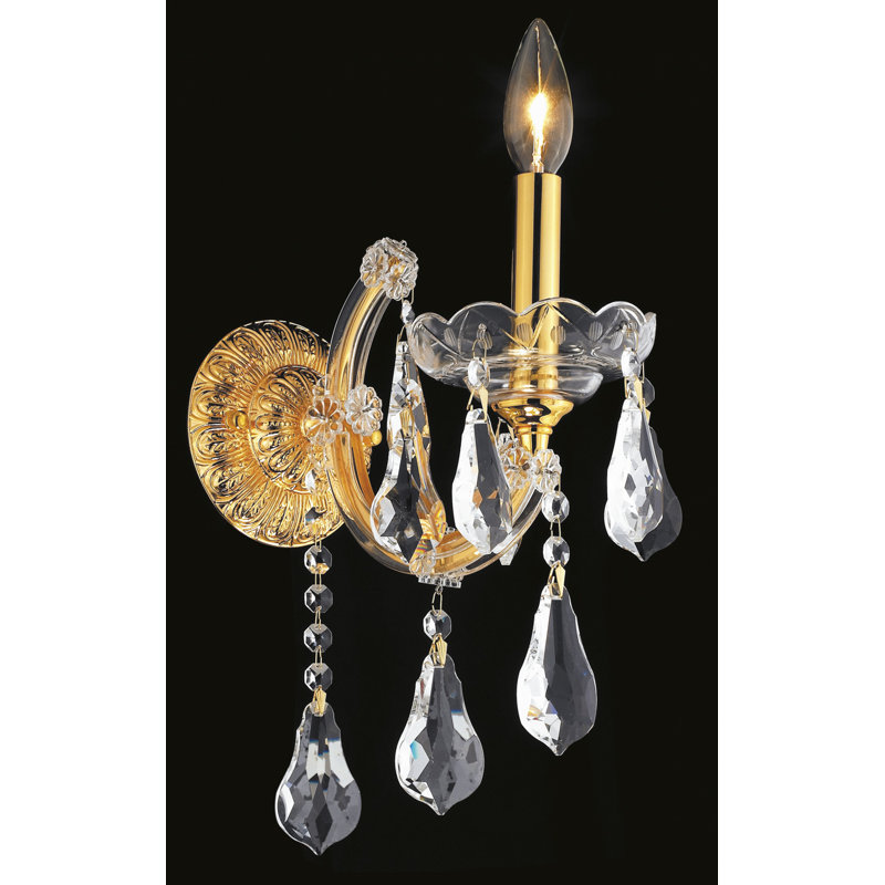 Trafford Wall Sconce, Royal Cut, Gold, Crystal Clear
