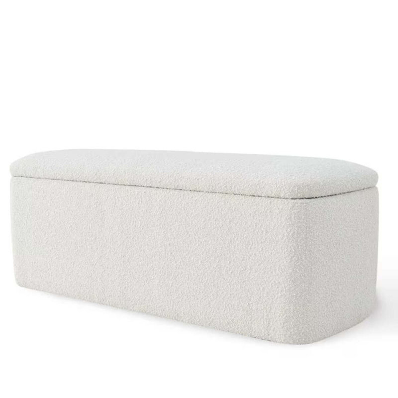 Banc de rangement rembourré en laine Cueva
