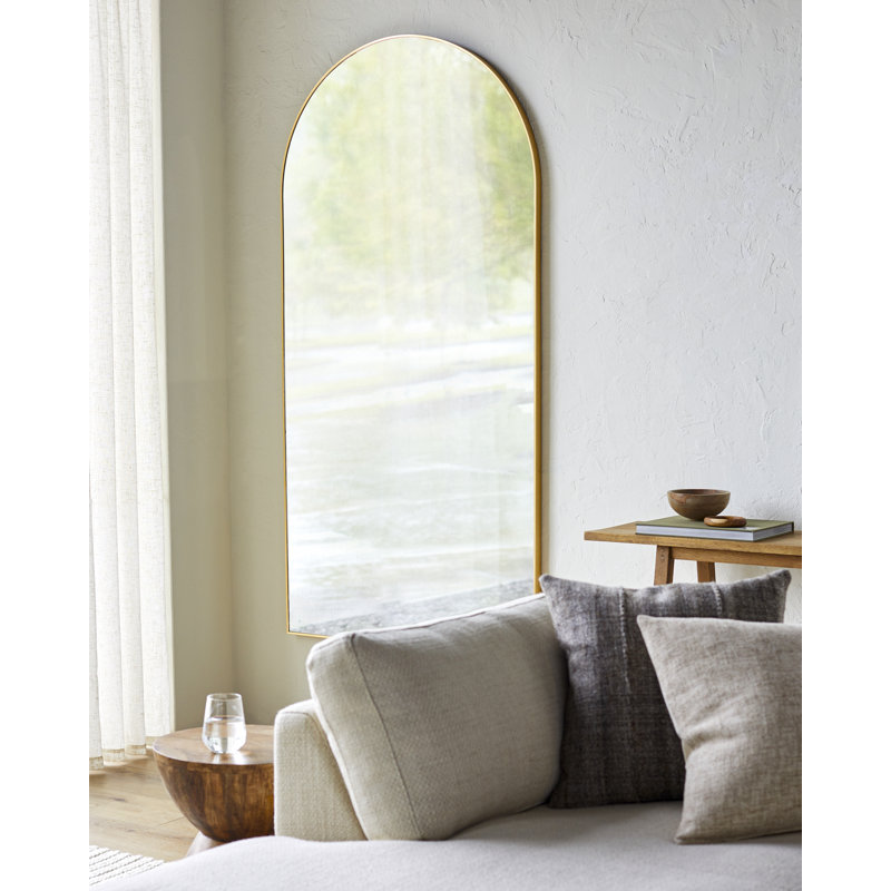 Miroir mural pour salle de bain Norby, Or, 65 po x 22 po