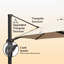 Parasol d'extérieur 11 pi avec base Isan-90339383