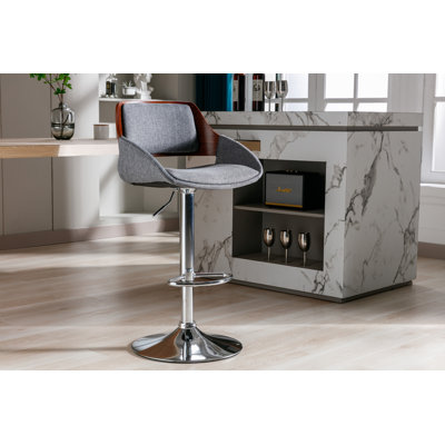 Katniss Swivel Upholstered Adjustable Height Counter Stool