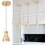 Mini luminaires suspendus dorés - Abat-jour acrylique en métal - Luminaire suspendu moderne à DEL - Petits luminaires suspendus pour la cuisine de couloir de chambre à coucher - Luminaire suspendu au-dessus de l'évier