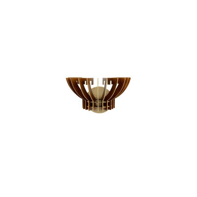 Applique murale élégante couronne, finition noyer, 5,9 x 12,6 x 8,7 pouces | Structure en panneau de fibres à densité moyenne durable, épaisseur: 0,1 pouce | Douille E27, 40 W maximum | Éclairage élégant pour le salon, la chambre à coucher et le couloir