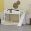 Lit superposé peu encombrant avec glissade, garde-robe intégrée et rangement pour marches-709269599
