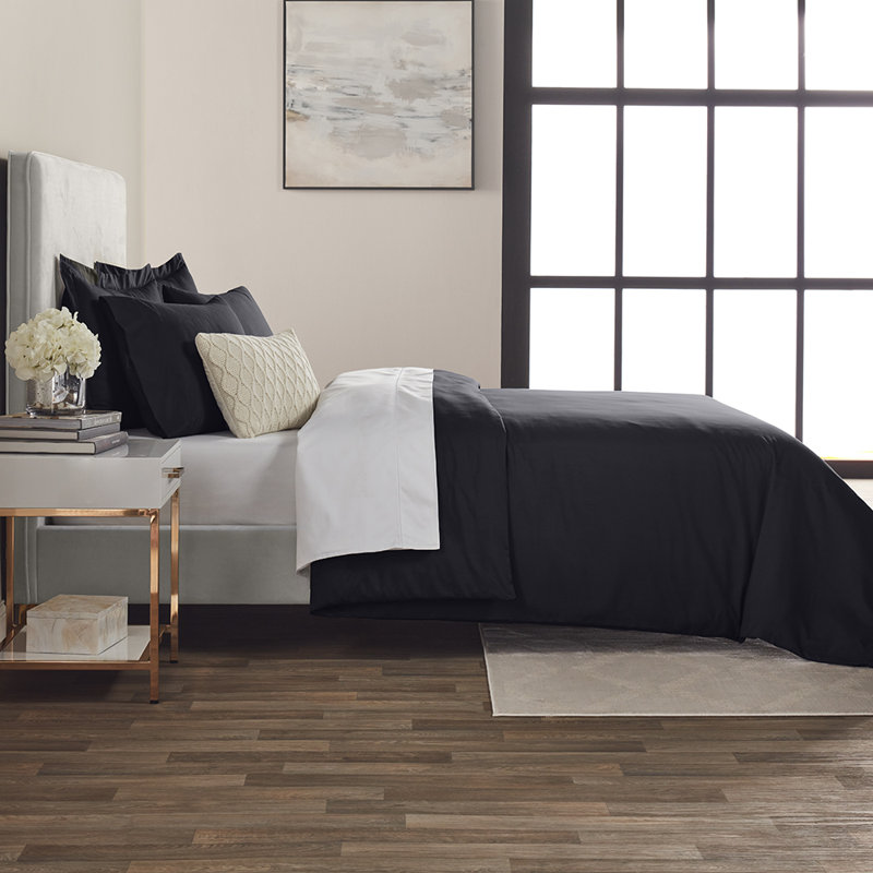 Duvet Cover, Black, Cal. King Duvet Cover+2King Shams+2Pillowcase