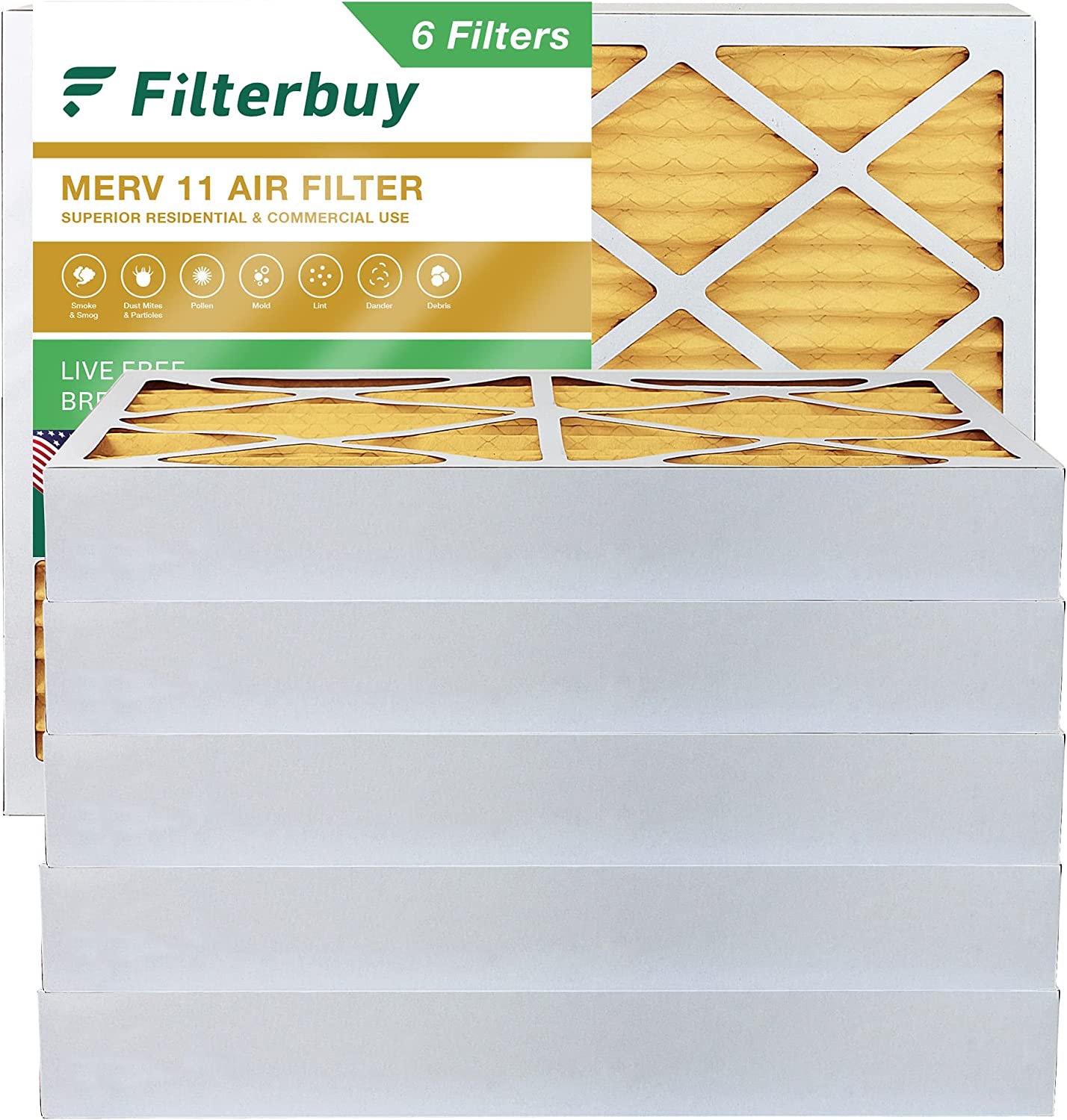 Filterbuy 16x20x4 Air Filter MERV 13 Optimal Defense (2-Pack), Pleated - View #9