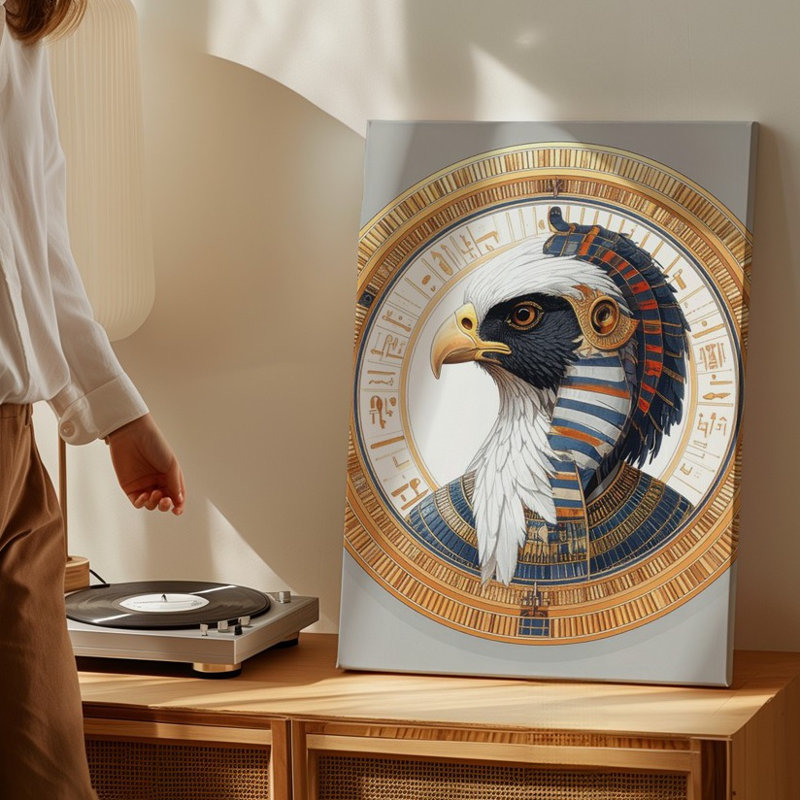 Here Is The Product Description And Seo Optimization For Your Stylized Egyptian Canvas Wall Art, 20" H x 20" W