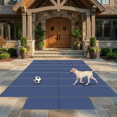 18x34ft Inground Pool Safety Cover – Heavy Duty Mesh, UV Resistant, Hardware Included