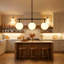 Luminaire d'îlot de verre moderne en verre de style moderne Mid-Century pour îlot de cuisine avec vestibule dans le vestibule de la chambre à coucher, base E12 à hauteur réglable