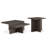 Zeny 2Pc Coffee And Side Table Set, Geometric Cross Base, Dark Brown