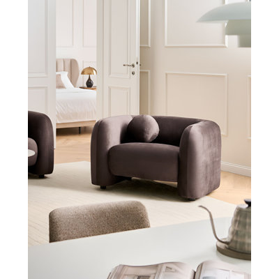 Allieana Armchair Allieana Velvet Dark Brown