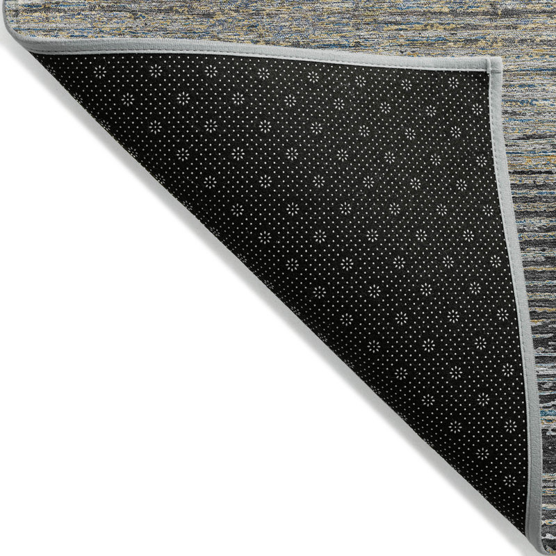 Tapis extérieur lavable rayé gris granite 9 pi x 12 pi