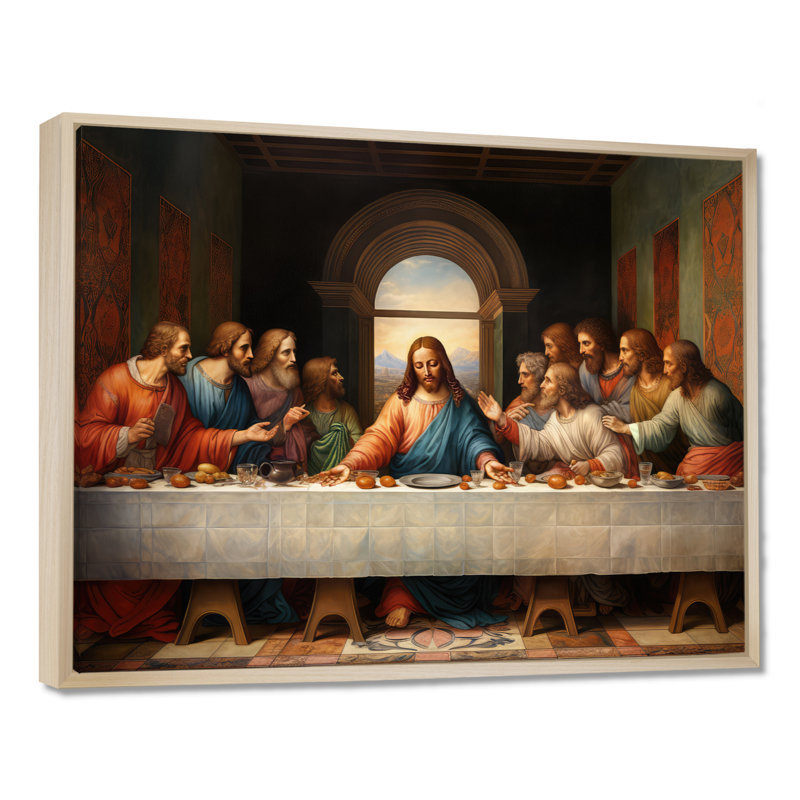 Masterpiece The Last Supper Of Today On Canvas Print, 12" H x 20" W x 1" D, Maple Floater Framed