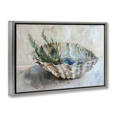 Cadre flottant Coastal Christmas Shell & Fir, design par Petal Prints Design