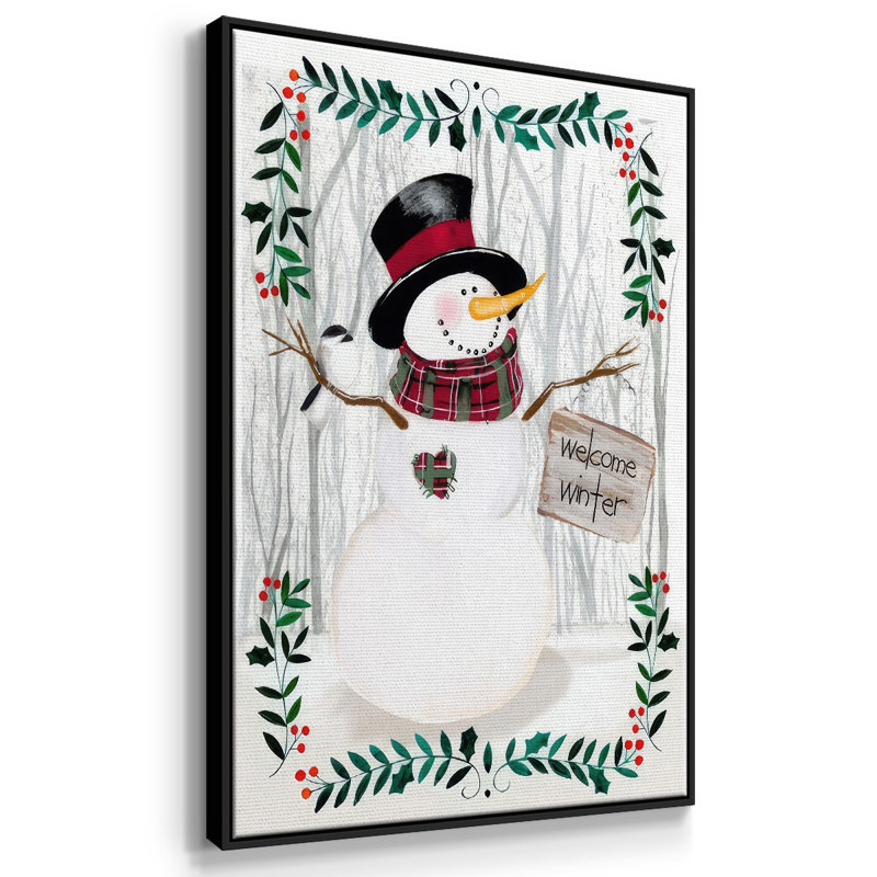 Folk Snowman Forest I, Cadre flottant noir, H 25 po x l 17 po x P 1,5 po