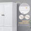 Armoire de rangement de cuisine de 72,5 po de hauteur, armoire autoportante avec 4 portes à fermeture en douceur et tablettes réglables pour la salle à manger HOMcom, blanc vieilli
