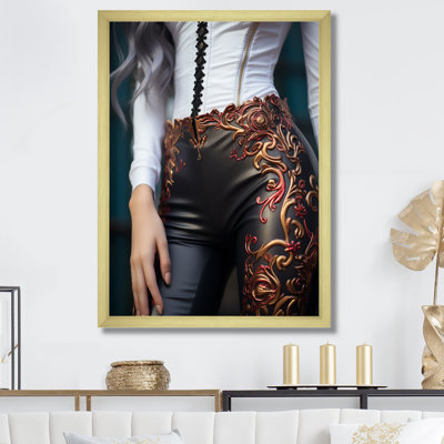 " Gold Fashion Artwork On Model "