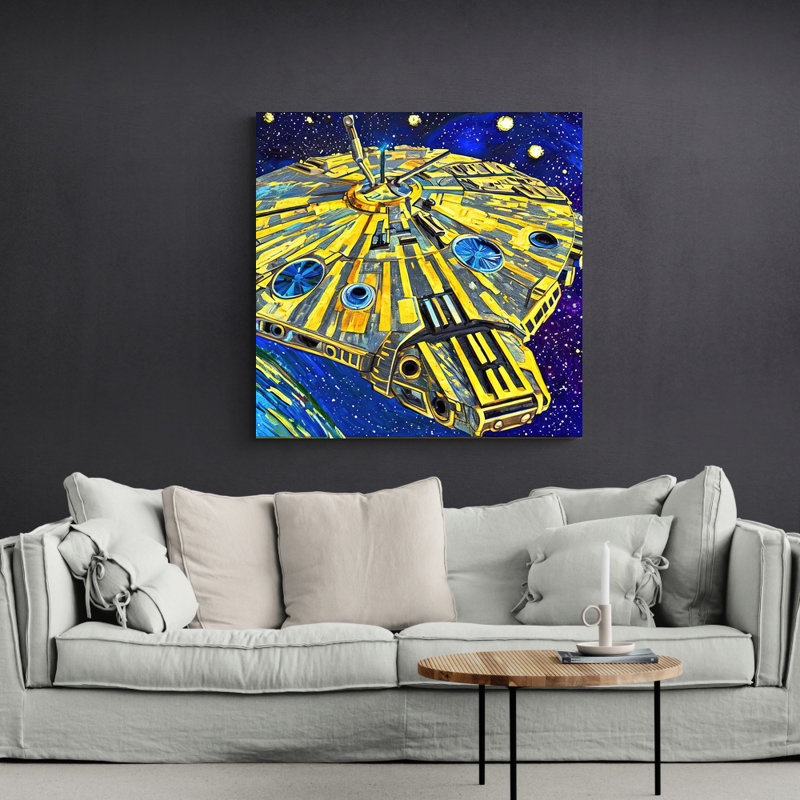 Millenium Falcon One par Stephen Chambers, impression sur toile tendue, L 15 po x H 15 po
