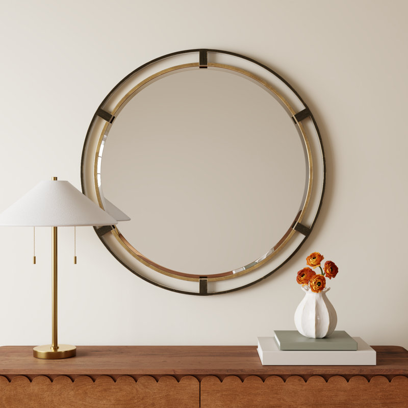 Cavil Metal Round Wall Mirror