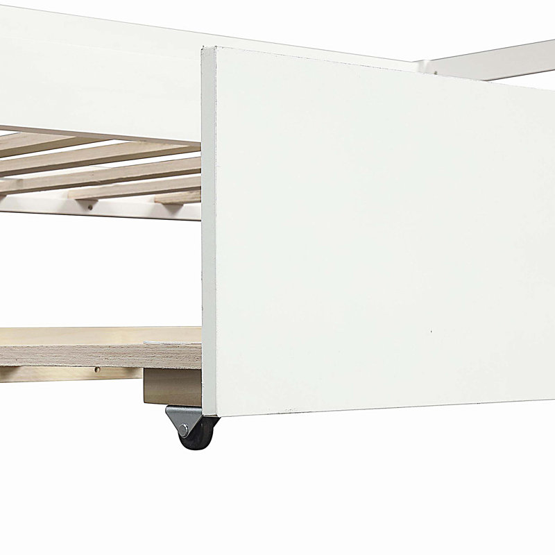Lit de jour simple avec cadre gigogne, Blanc